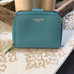 Coach Saffiano Leather Medium Zip Around Wallet
